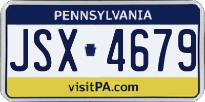 PA license plate JSX4679