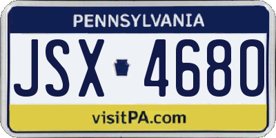 PA license plate JSX4680