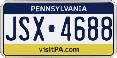 PA license plate JSX4688
