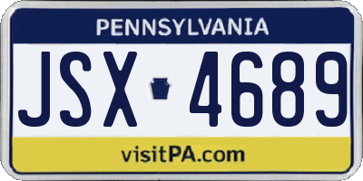 PA license plate JSX4689