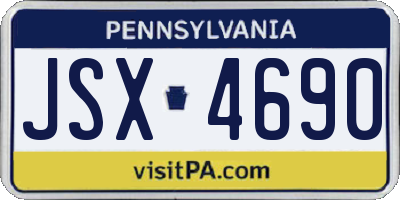 PA license plate JSX4690