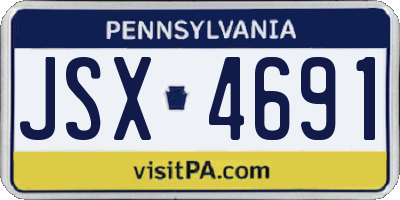 PA license plate JSX4691