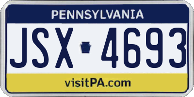 PA license plate JSX4693