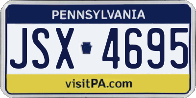 PA license plate JSX4695