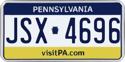 PA license plate JSX4696