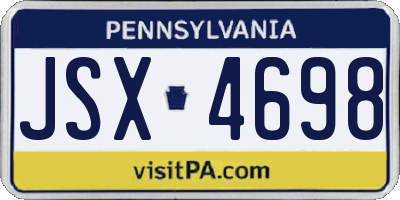 PA license plate JSX4698