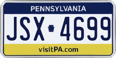 PA license plate JSX4699