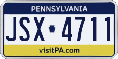 PA license plate JSX4711
