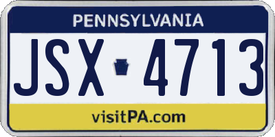 PA license plate JSX4713