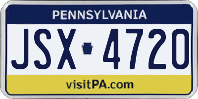 PA license plate JSX4720