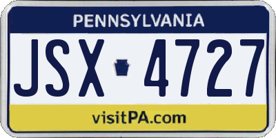 PA license plate JSX4727
