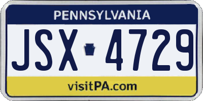 PA license plate JSX4729