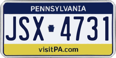 PA license plate JSX4731