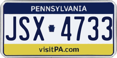 PA license plate JSX4733