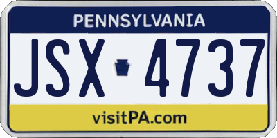 PA license plate JSX4737