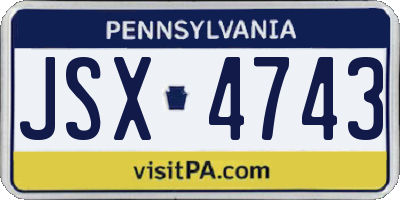 PA license plate JSX4743
