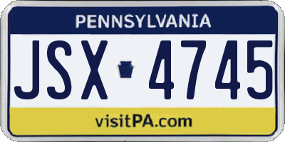 PA license plate JSX4745