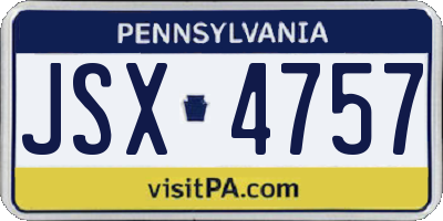 PA license plate JSX4757