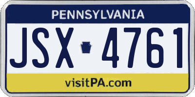 PA license plate JSX4761