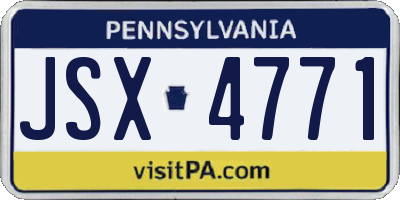 PA license plate JSX4771