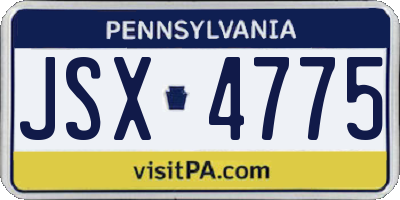 PA license plate JSX4775