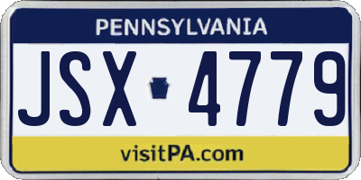PA license plate JSX4779