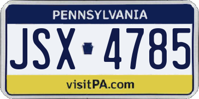 PA license plate JSX4785