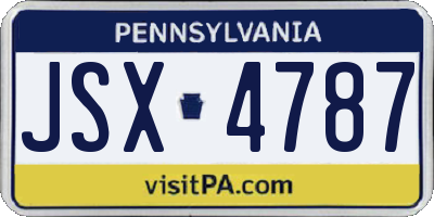 PA license plate JSX4787