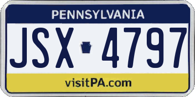 PA license plate JSX4797