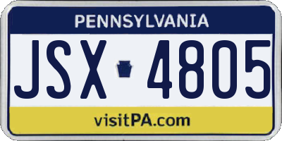 PA license plate JSX4805