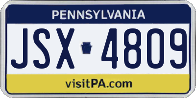 PA license plate JSX4809
