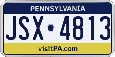 PA license plate JSX4813