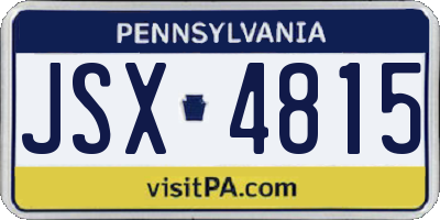 PA license plate JSX4815