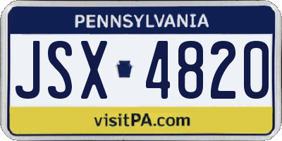 PA license plate JSX4820
