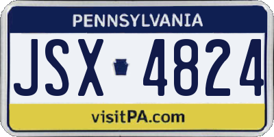 PA license plate JSX4824