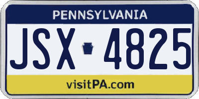 PA license plate JSX4825
