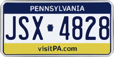 PA license plate JSX4828