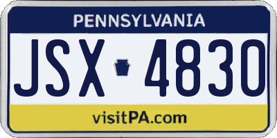 PA license plate JSX4830