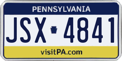 PA license plate JSX4841