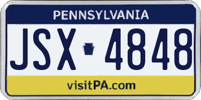PA license plate JSX4848