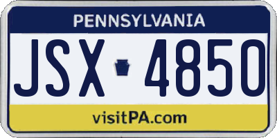PA license plate JSX4850