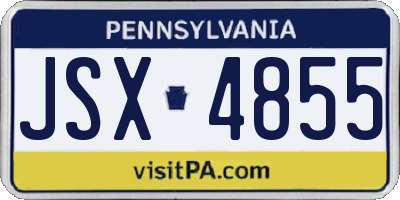 PA license plate JSX4855