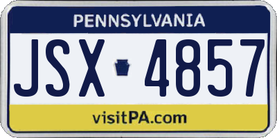PA license plate JSX4857