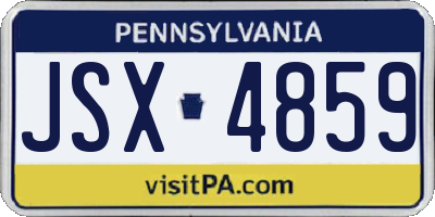 PA license plate JSX4859
