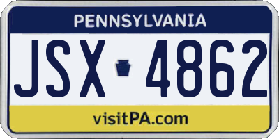 PA license plate JSX4862