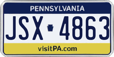 PA license plate JSX4863