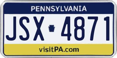 PA license plate JSX4871
