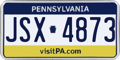 PA license plate JSX4873