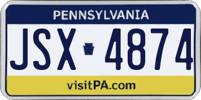 PA license plate JSX4874