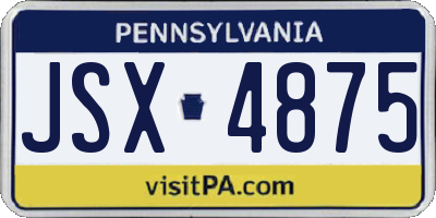 PA license plate JSX4875